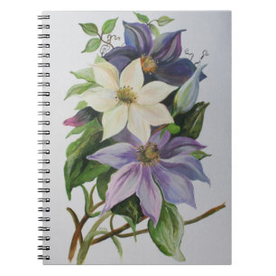 Cuaderno Pintura acrílica de Lilac Clematis Vine