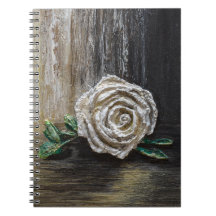 Pintura Acrílica de Rosa Blanca