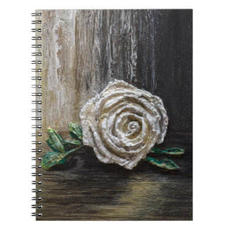 Cuaderno Pintura Acrílica de Rosa Blanca