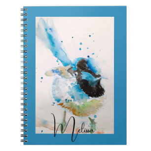Cuaderno Pintura Acuarela de Carricero Azul Aves Australian