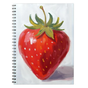 Cuaderno Pintura Acuarela de Fruta de Fresa Roja