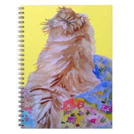 Cuaderno Pintura acuarela de gato tabby jengibre gatos