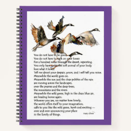 Cuaderno pintura acuarela de geese + poema de ario oliver