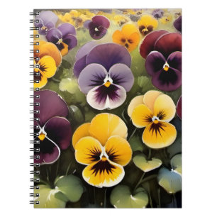 Cuaderno Pintura acuarela de tonos amarillos y morados