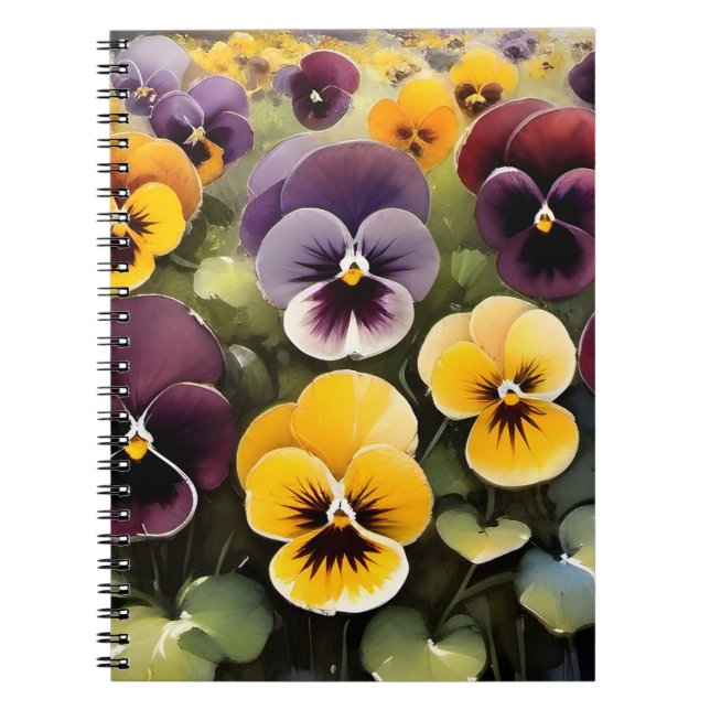 Cuaderno Pintura acuarela de tonos amarillos y morados (Frente)