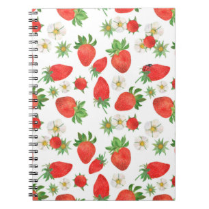 Cuaderno Pintura acuarela Patrón sin foco de fresa