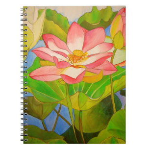 Cuaderno pintura acuarela rosa Lotus