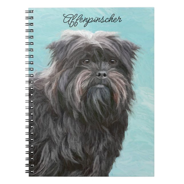 Cuaderno Pintura Affenpinscher - Arte Perro Original Cuto (Frente)