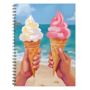 Cuaderno Pintura al Acuarela de Playa de Helado Oceánico