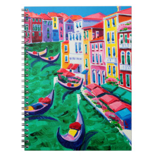 Cuaderno pintura al óleo de la bella Venecia, Italia sobre 