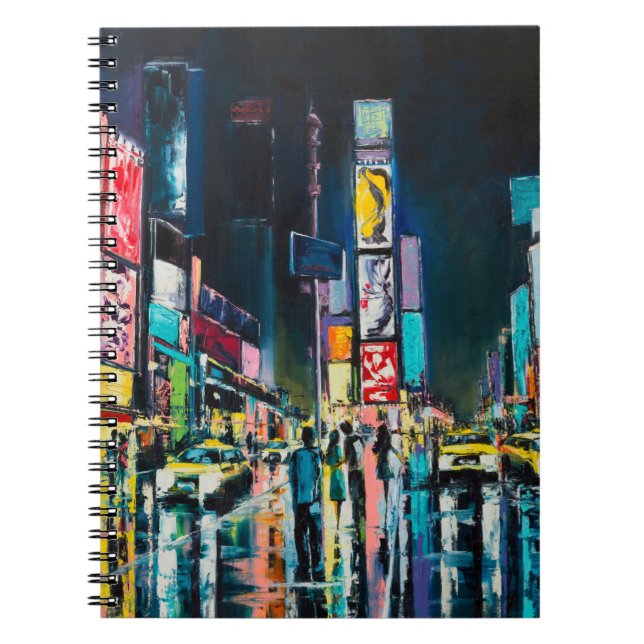 Cuaderno pintura al óleo de Nueva York, una vista nocturna  (Frente)