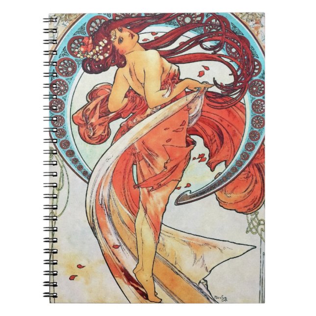 Cuaderno Pintura Art Nouveau de Alphonse Mucha Dance (Frente)