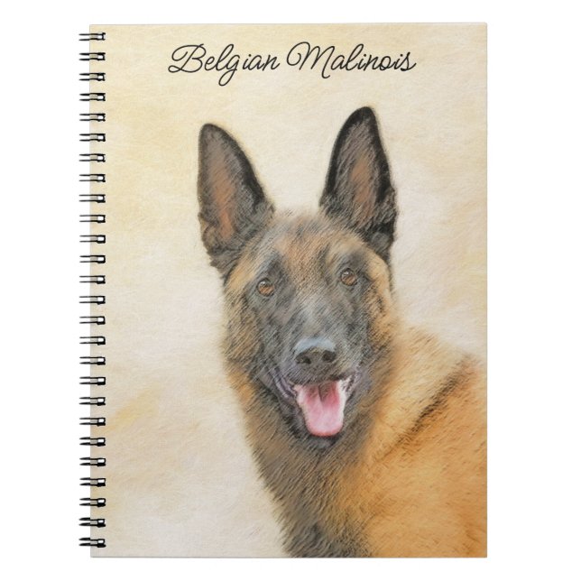 Cuaderno Pintura belga malinois - Arte de perro original (Frente)