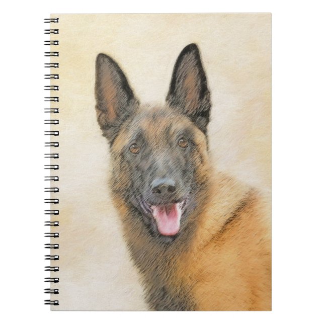 Cuaderno Pintura belga malinois - Arte de perro original (Frente)
