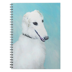 Cuaderno Pintura Borzoi (blanca) - Arte Perro Original.