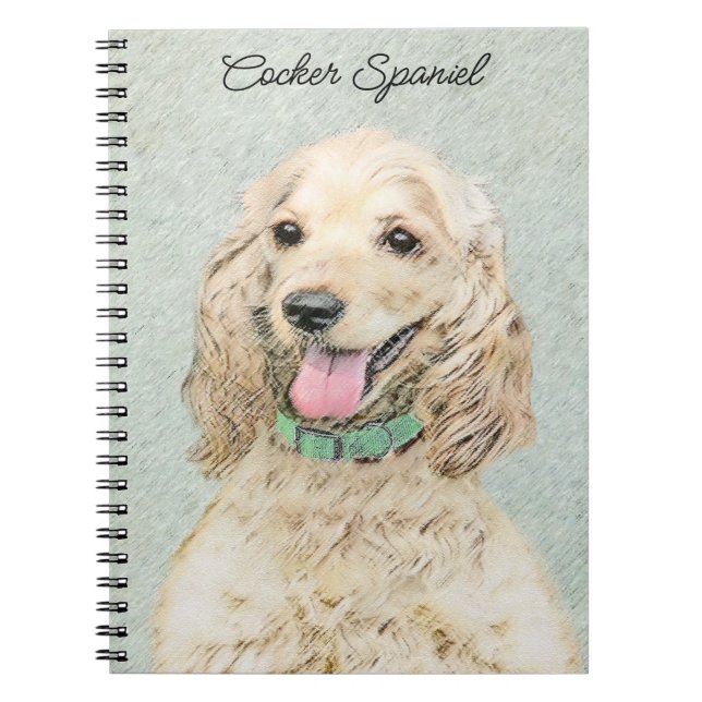 Cuaderno Pintura Buff de Cocker Spaniel - Arte Perro Origin (Frente)