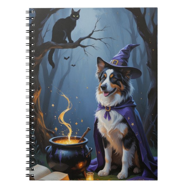 Cuaderno Pintura caprichosa de Halloween de pastor australi (Frente)