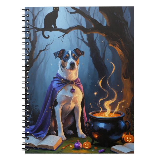 Cuaderno Pintura caprichosa de Halloween de perro Blue Heel (Frente)