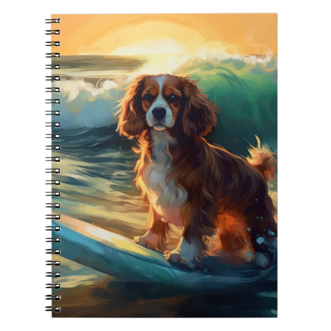Cuaderno Pintura Cavalier King Beach para surf (Frente)