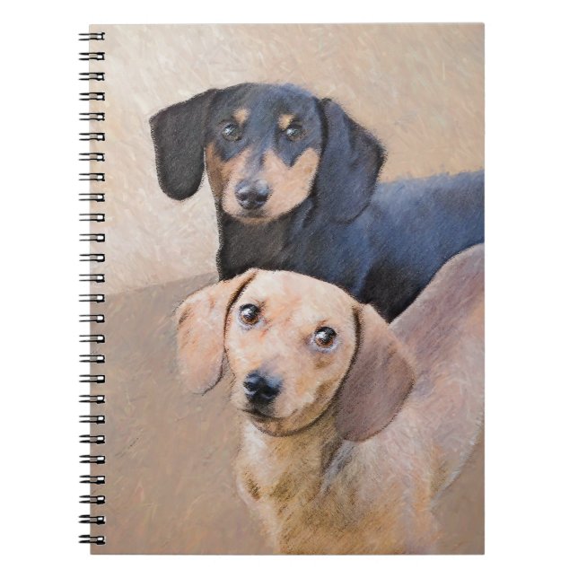 Cuaderno Pintura Dachshund (suave) - Arte Perro Original (Frente)