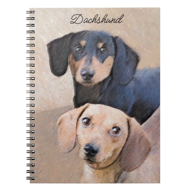 Cuaderno Pintura Dachshund (suave) - Arte Perro Original (Frente)