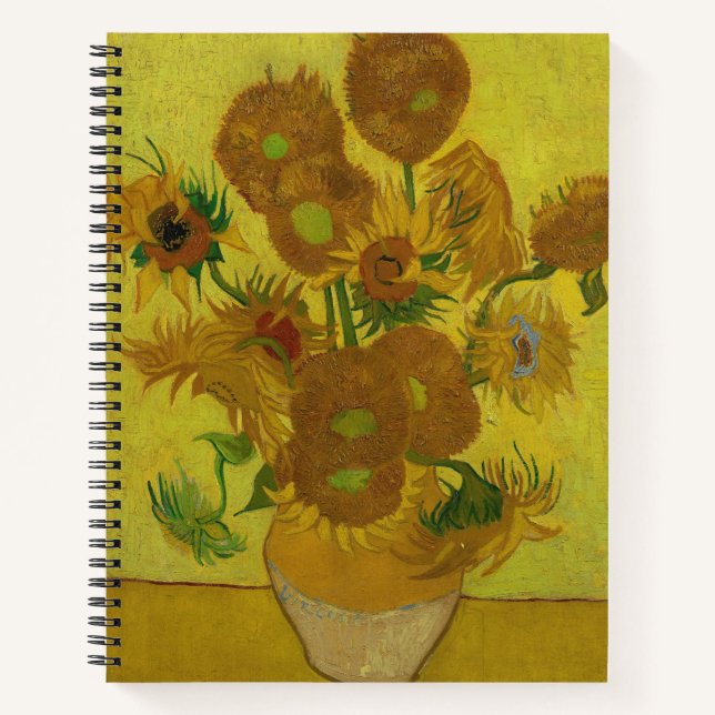 Cuaderno Pintura de 15 girasoles de Vincent Van Gogh (Anverso)