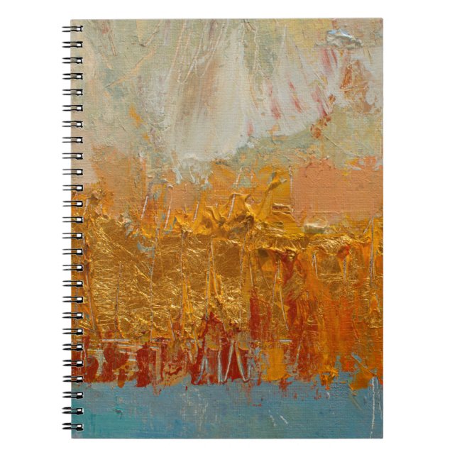 Cuaderno Pintura de aceite amarillo sobre lienzo. Resumen o (Frente)