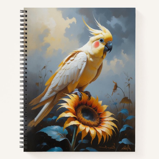 Cuaderno Pintura de aceite de Cockatiel Bronzefallow (Anverso)