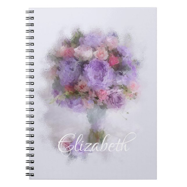 Cuaderno Pintura de aceite de flores elegante plantilla mod (Frente)