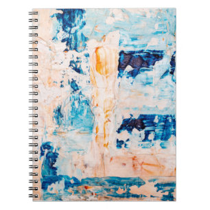 Cuaderno Pintura de acrílico beige y azul El arte abstracto