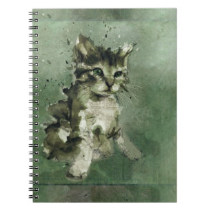 Cuaderno Pintura de acuarela de gato