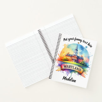 Cuaderno Pintura de acuarela de Maryland capitol
