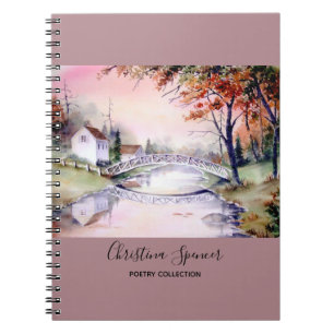 Cuaderno Pintura de acuarela del puente arcaico