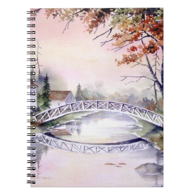 Cuaderno Pintura de acuarela del puente arcaico (Frente)