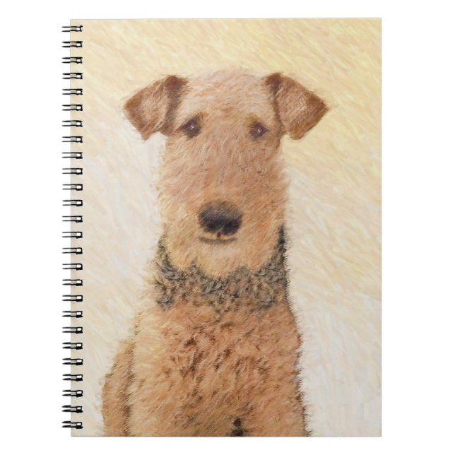 Cuaderno Pintura de Airedale Terrier - Arte original y boni (Frente)