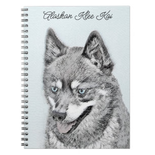 Cuaderno Pintura de Alaskan Klee Kai - Arte Perro Original.