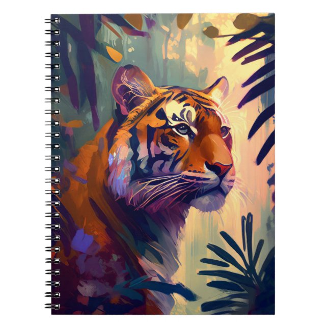 Cuaderno Pintura de animales de tigre al aire libre (Frente)