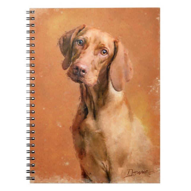 Cuaderno Pintura de arte de perro de Vizsla húngara (Frente)