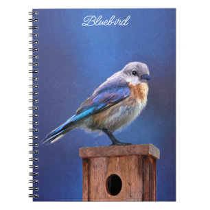 Cuaderno Pintura de ave azul (hembra) - Arte original de av
