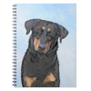 Cuaderno Pintura de Beauceron - Arte de perros original y b