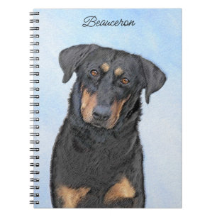 Cuaderno Pintura de Beauceron - Arte de perros original y b