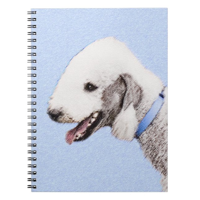 Cuaderno Pintura de Bedlington Terrier - Original Perro Art (Frente)