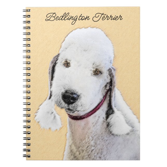 Cuaderno Pintura de Bedlington Terrier - Original Perro Art (Frente)