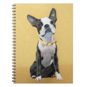 Cuaderno Pintura de Boston Terrier - Arte de Perro Original