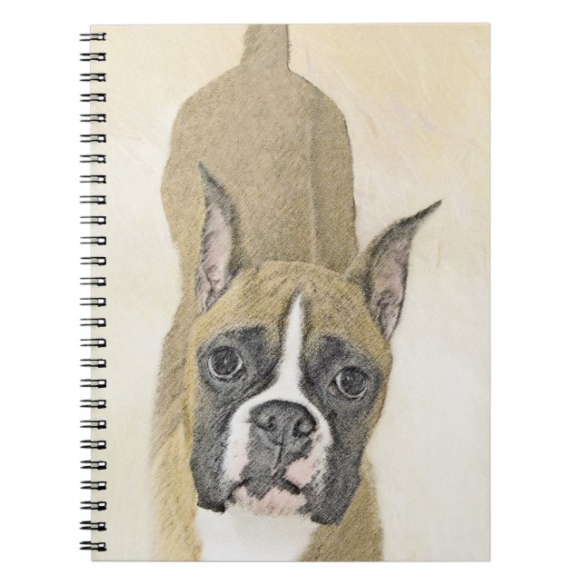 Cuaderno Pintura De Boxer - Arte De Perro Original Cuto (Frente)