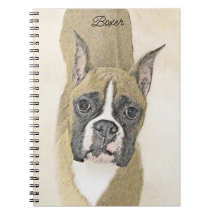 Cuaderno Pintura De Boxer - Arte De Perro Original Cuto