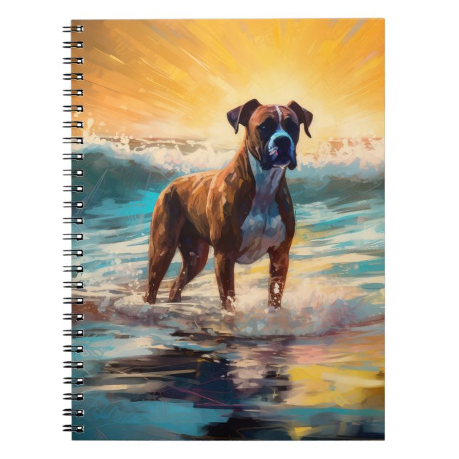 Cuaderno Pintura de Boxer Beach Surfing (Frente)