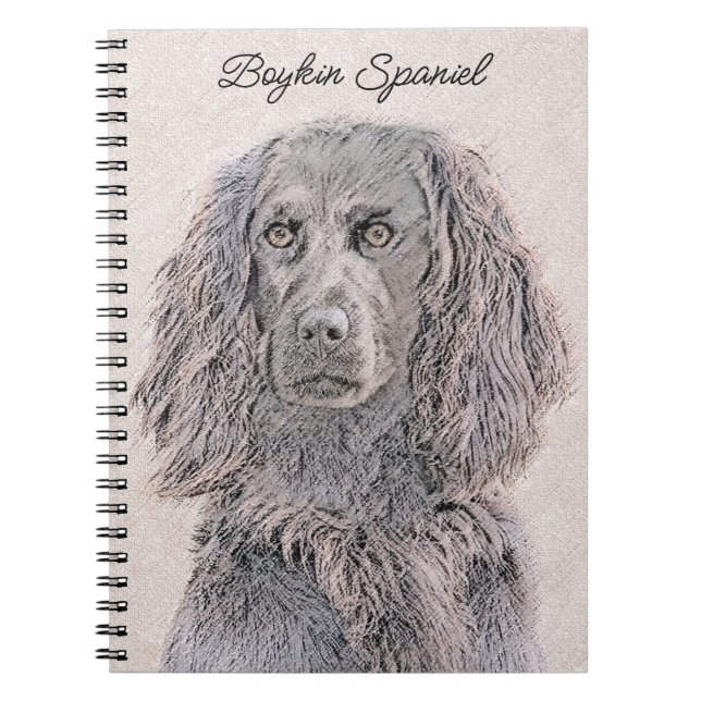 Cuaderno Pintura de Boykin Spaniel - Arte de Perro Original (Frente)
