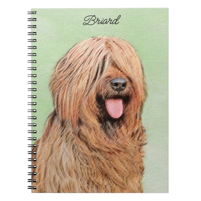 Cuaderno Pintura de Briard - Arte de Perro Original. (Frente)