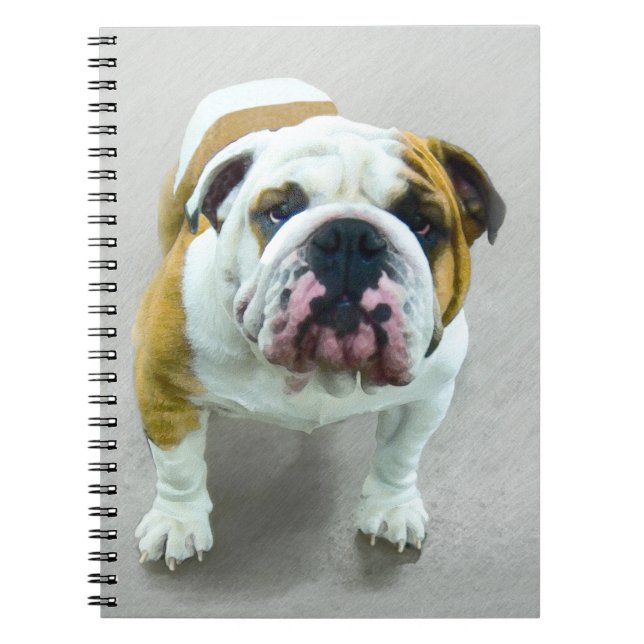 Cuaderno Pintura de bulldog - Arte de perros original y lin (Frente)